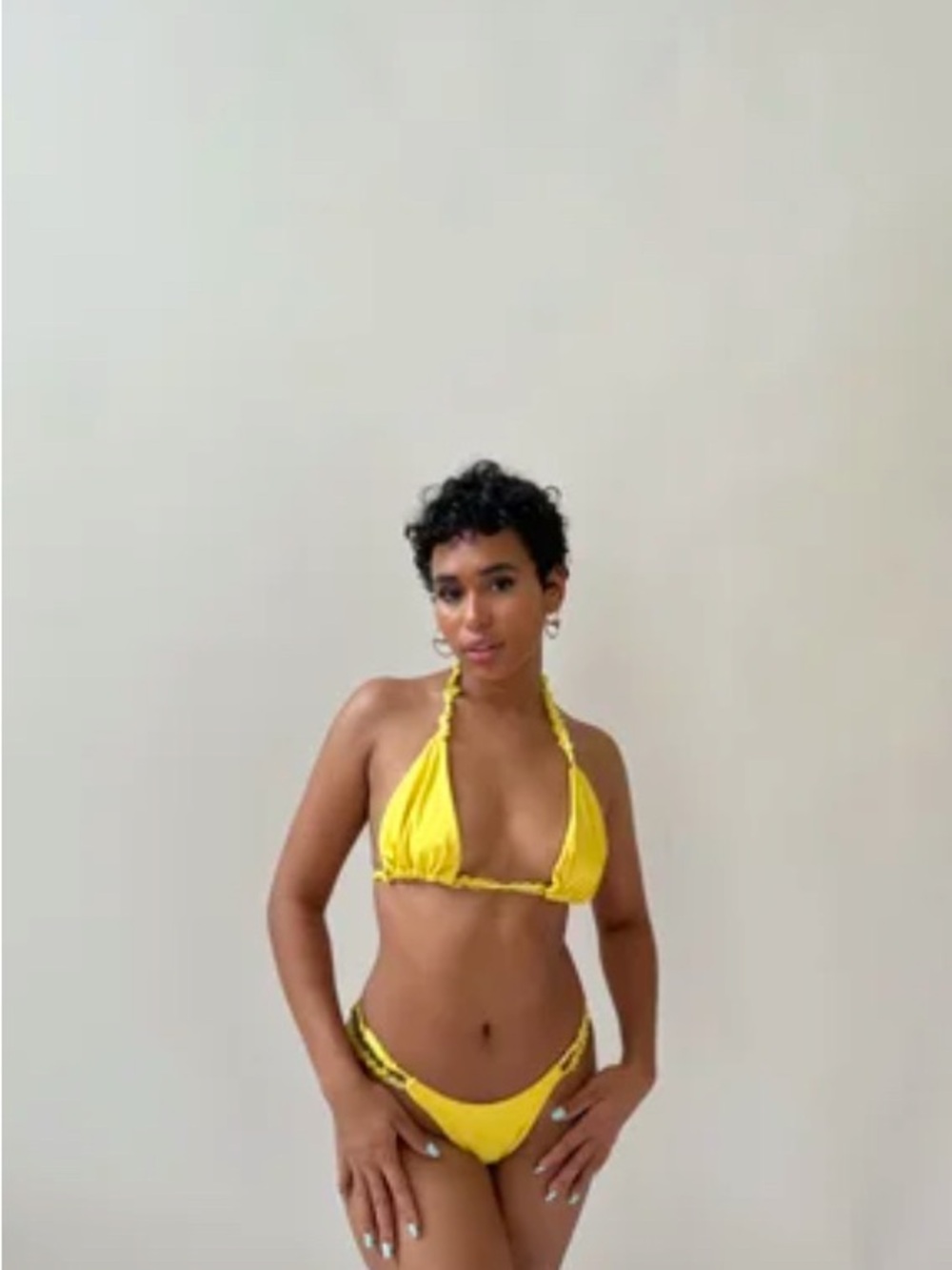 Tía Adeola - Yellow Triangle Bikini Set - Women Swim